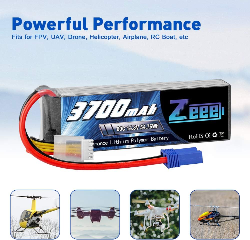Black Friday - 70% OFF Zeee 14.8V 4S Lipo Battery 60C 3700mAh Soft Case Battery with EC5 Plug for RC Airplane Helicopter RC Boat UAV Drone FPV RC Car Truck Boat(2 Packs) Up To 50% OFF Zeee 14.8V 4S Lipo Battery 60C 3700mAh Soft Case Battery with EC5 Plug for RC Airplane Helicopter RC Boat UAV Drone FPV RC Car Truck Boat(2 Packs)