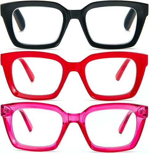 Miniatura 10 de DXYXYO Reading Glasses 0.50 Women Blue Light Blocking Men Square Computer Readers 3 Pack Fashion Oprah