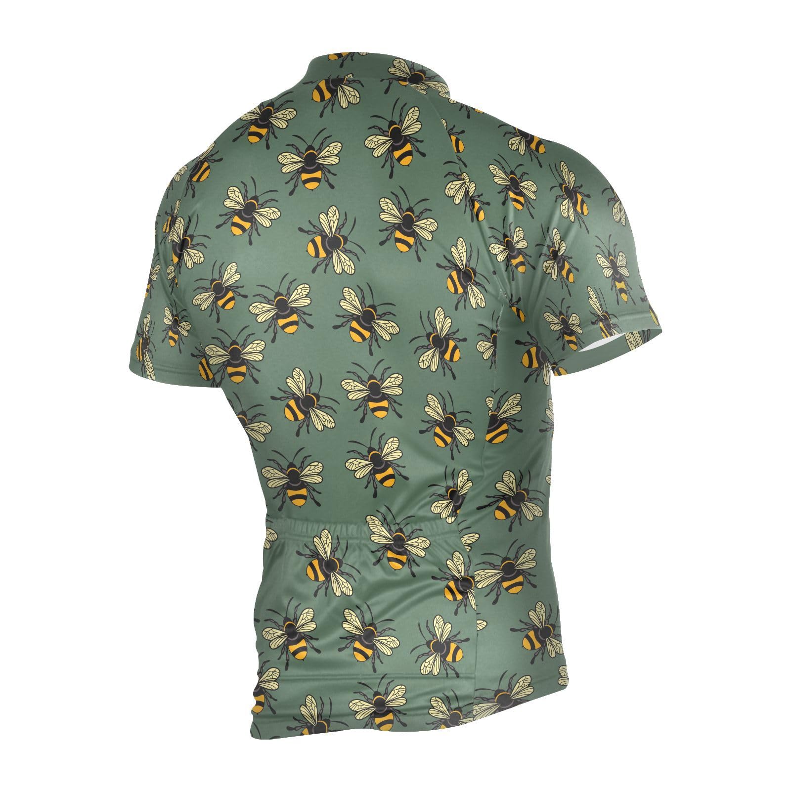 JHKKU Bee Cycling Jersey for Men Shorts Sleeve Moisture Wicking and Breathable Quick Dry with 3 Rear Pockets 3XL