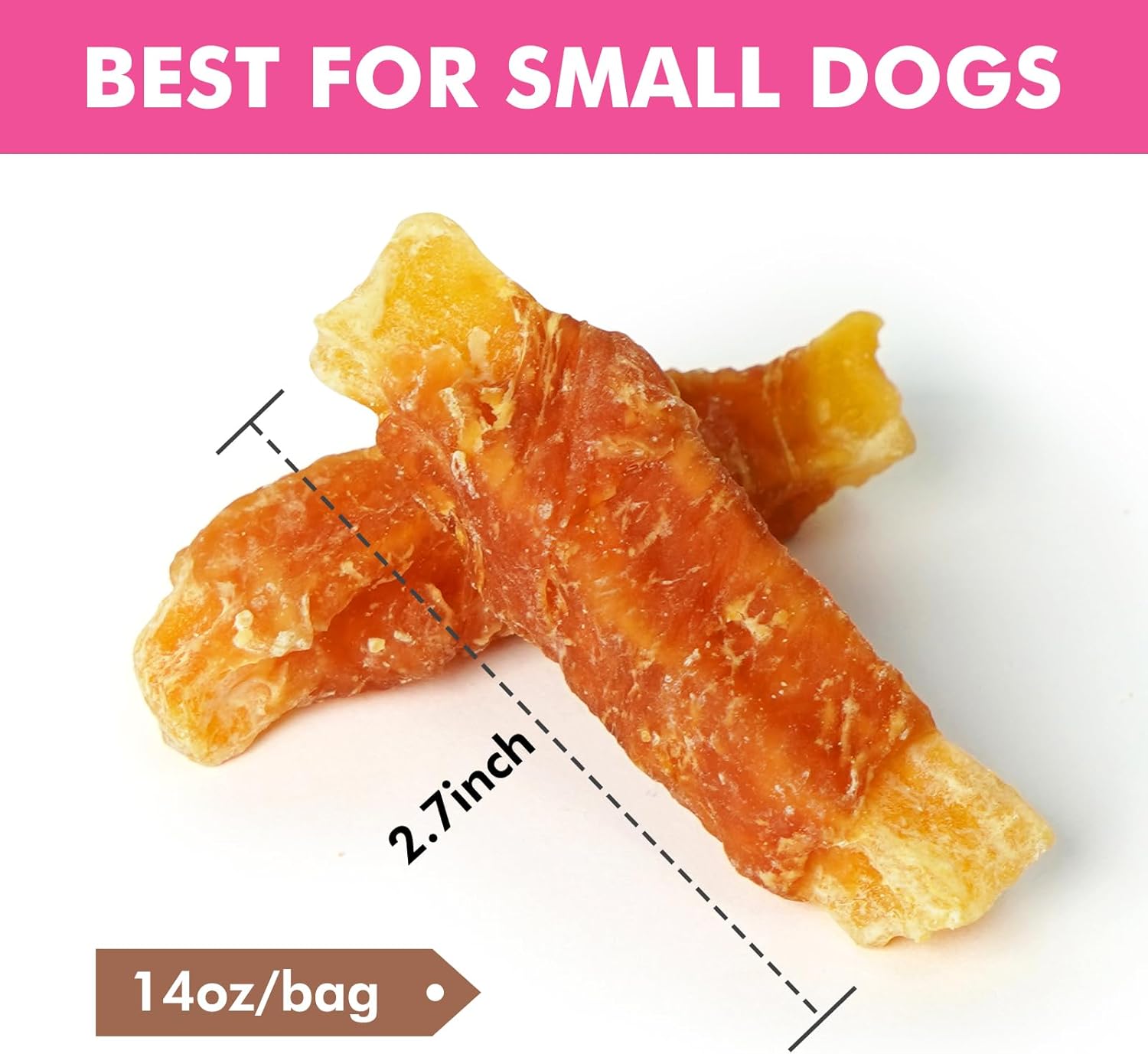 Chicken Wrapped Sweet Potato Dog Treats 25oz & Chicken Wrapped Rice Dumbbells Bones 16oz