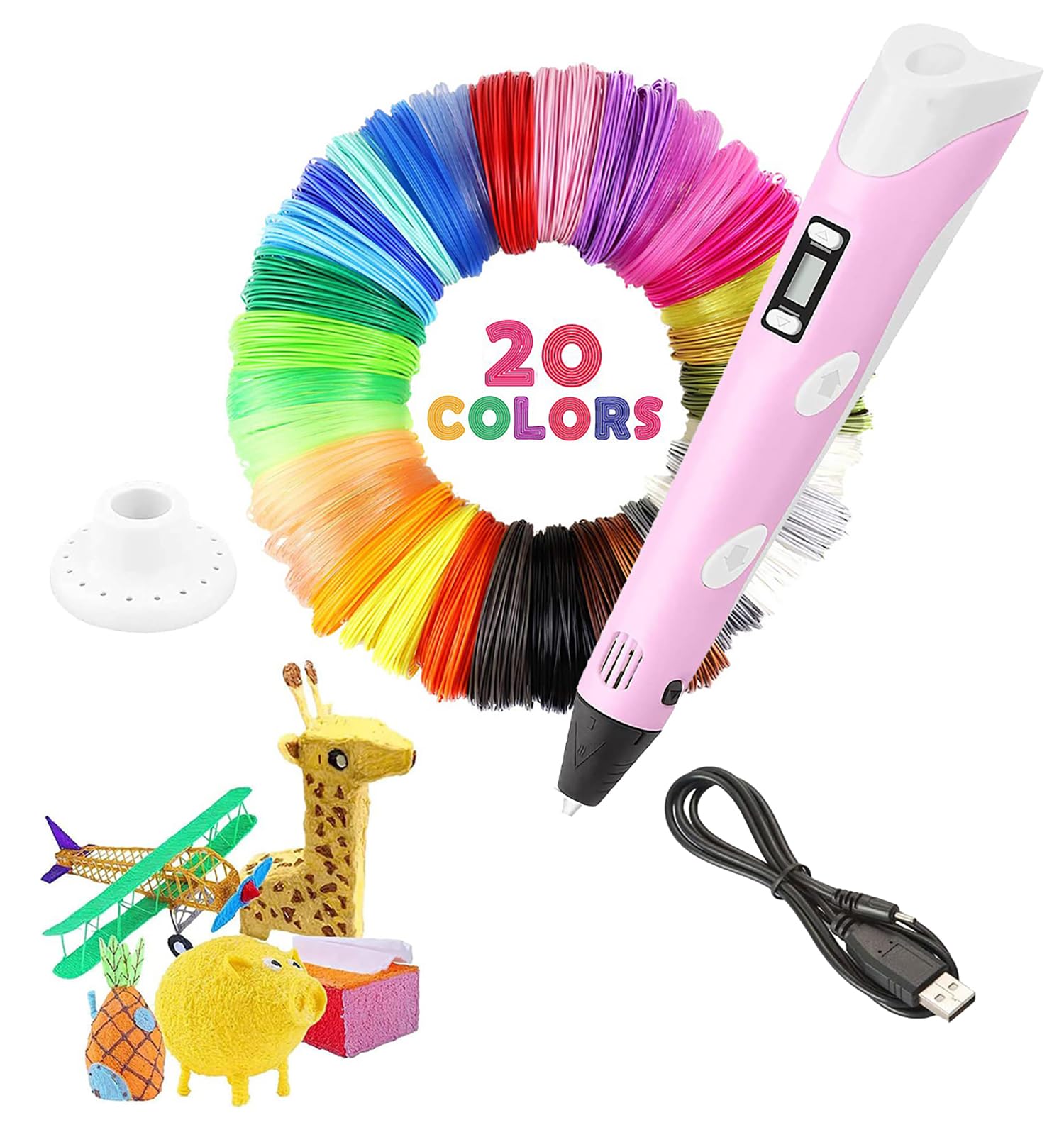 Magicwand 3D Pen with LCD Display【10 Metres Each 20 Filaments & 3 Metres Each 3 Filaments Extra 】【with USB】【Pack of 1】 (B0D449DYK5) Amazon Price History, Amazon Price Tracker