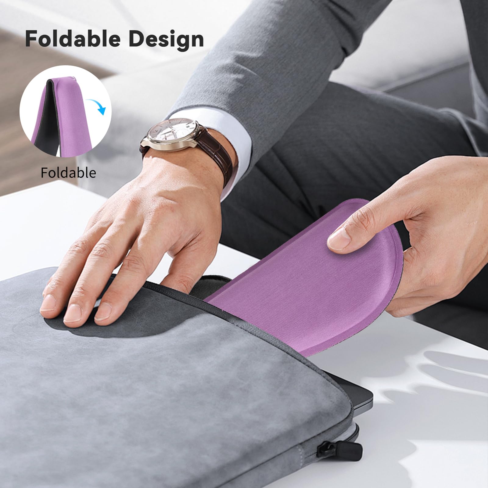 ZIBLY Ergonomic Keyboard Wrist Rest - Anti-Skid Non Slip - Memory Foam - Purple - Minimalist, 18 x 3.5 inches - Image 4