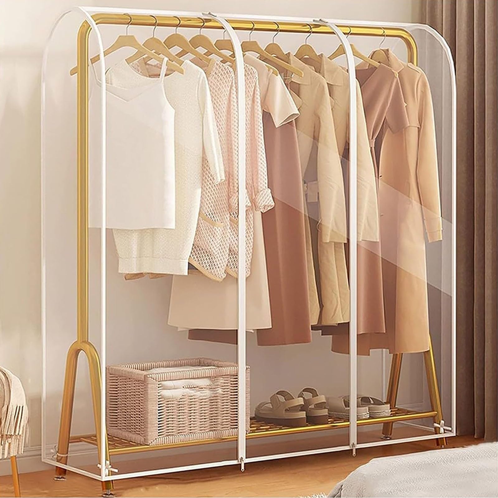 Transparenter PEVA-Kleiderständer Reißverschluss, Passend Kleiderschrank
