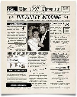 Anniversary Gift for Men and Women Personalized Newspaper | Wedding Sign...