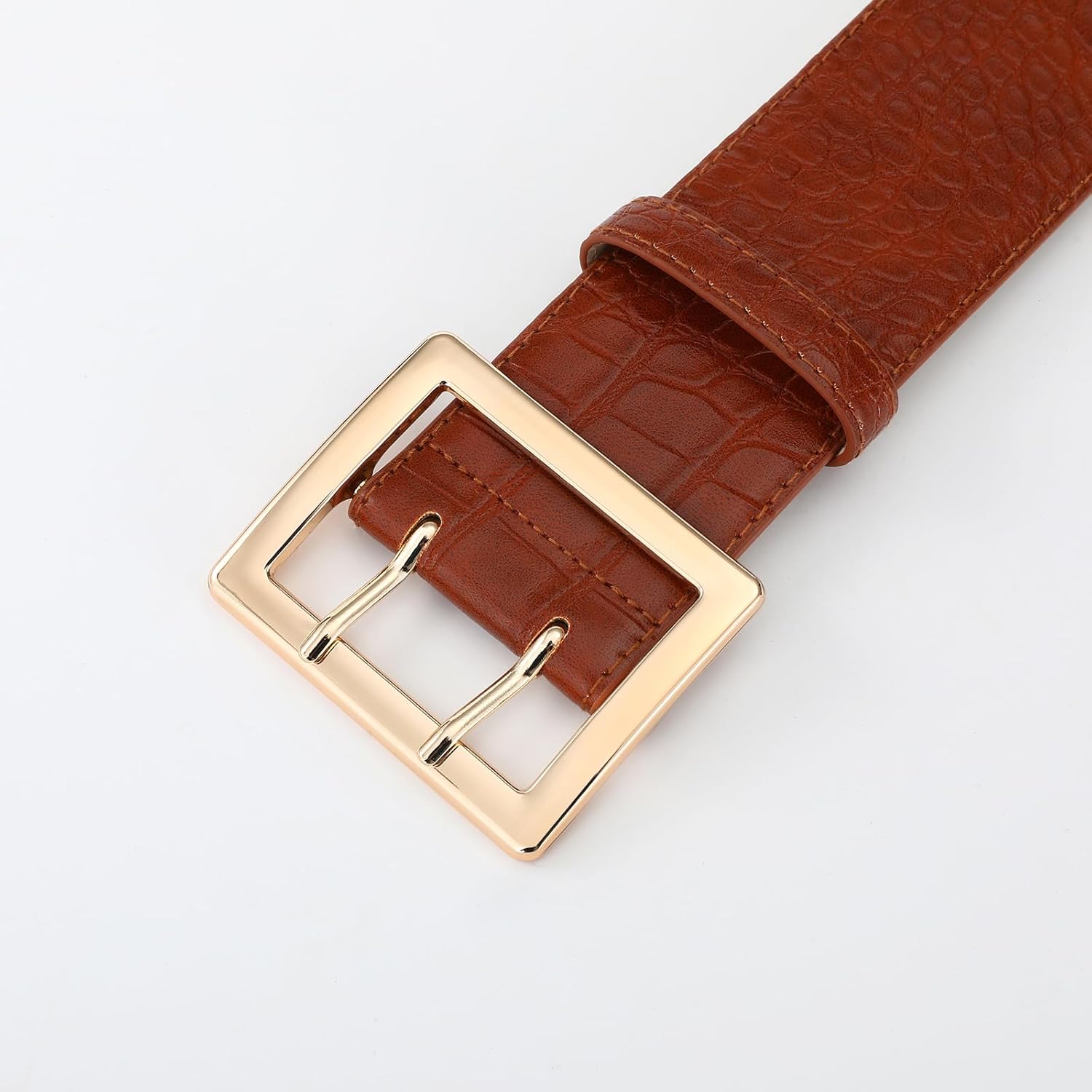 Wide Belts for Women Leather Wide Belts Fashion Thick Black Belt With Gold Buckle Belt for Dresses - Image 3