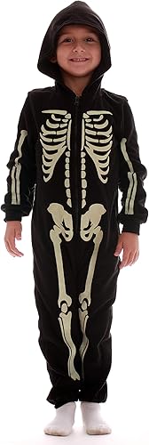 Miniatura 3 de #followme - Traje de esqueleto que brilla en la oscuridad para toda la familia, pijama de mameluco