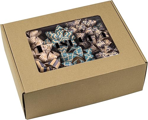 Vista 31 de RUSPEPA Surtido de lazos de regalo de cumpleaños de papel kraft, diseño colorido de arco iris para Navidad, vacaciones, cumpleaños, bodas, baby