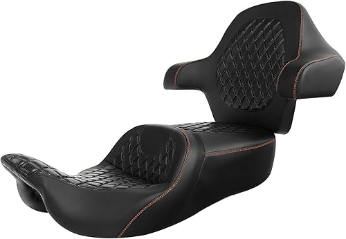 Asiento del pasajero del conductor con almohadilla envolvente King Tour Pack para respaldo del maletero Sissy Bar apto para Harley Touring Road King