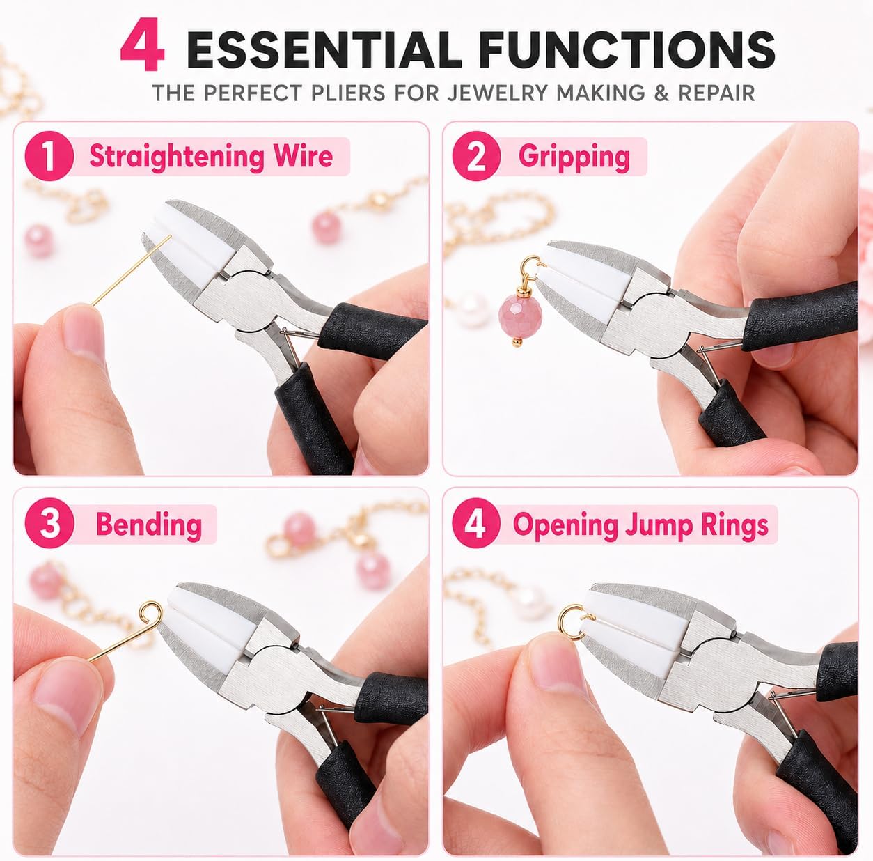 Nylon Jaw Pliers for Jewelry Making, Soft Jaw Pliers for Chain Making,Flat Nose