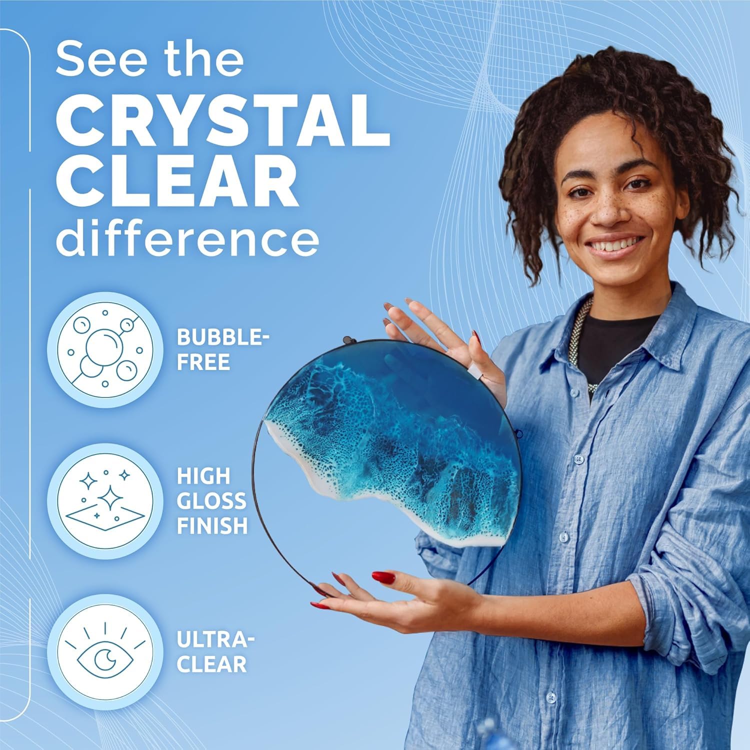 CRAFT RESIN 8L Resina Epossidica – Completo Resina Epossidica Trasparente per Gioielli, Sottobicchieri – Resina Bicomponente a Bassa Viscosità per Principianti e Professionisti