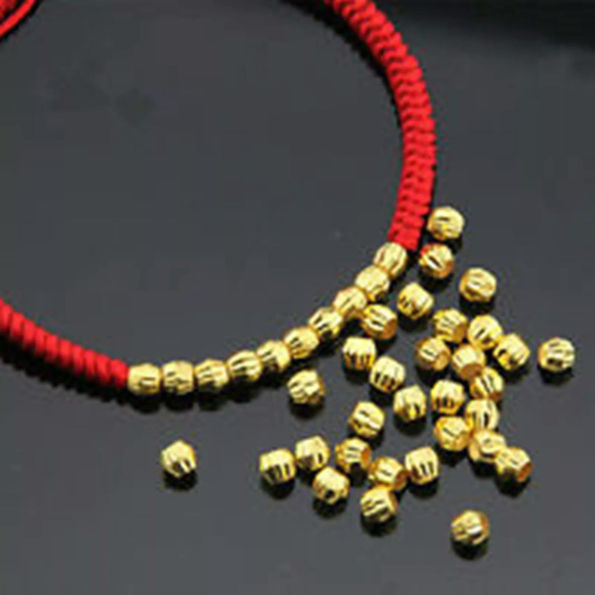 10 stücke 3,2 MM Lose Perlen Reine 999 24 K Gelb Gold Glück DIY Bead 0,4g/Insgesamt