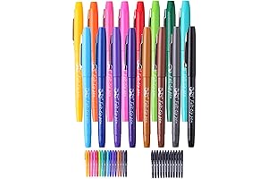 Scribble Stuff Premium Fine Point Felt Tip Pens, 16 Pack