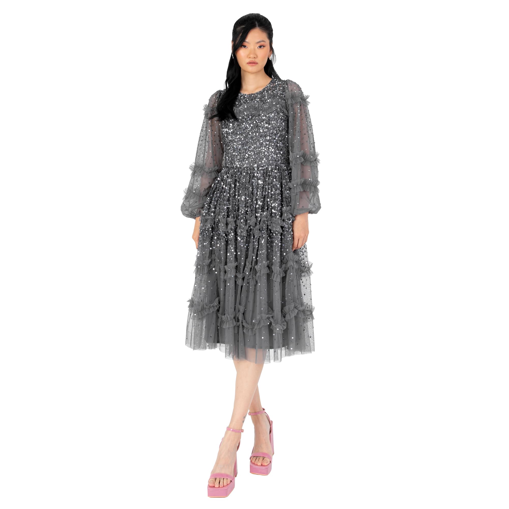Maya Deluxe Womens De Ls Midi Charcoal 18