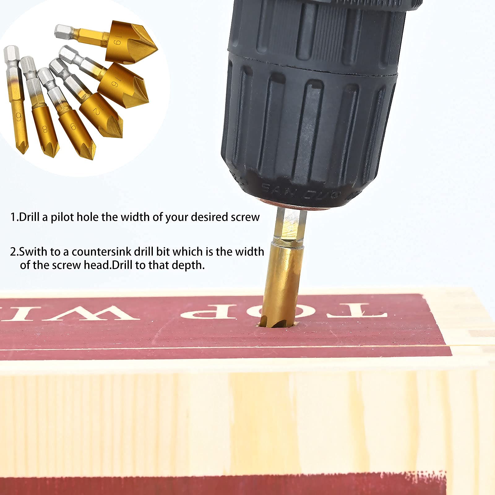 Punte Per Trapano Per Legno Con Svasatore In Ferramenta - Foto 2