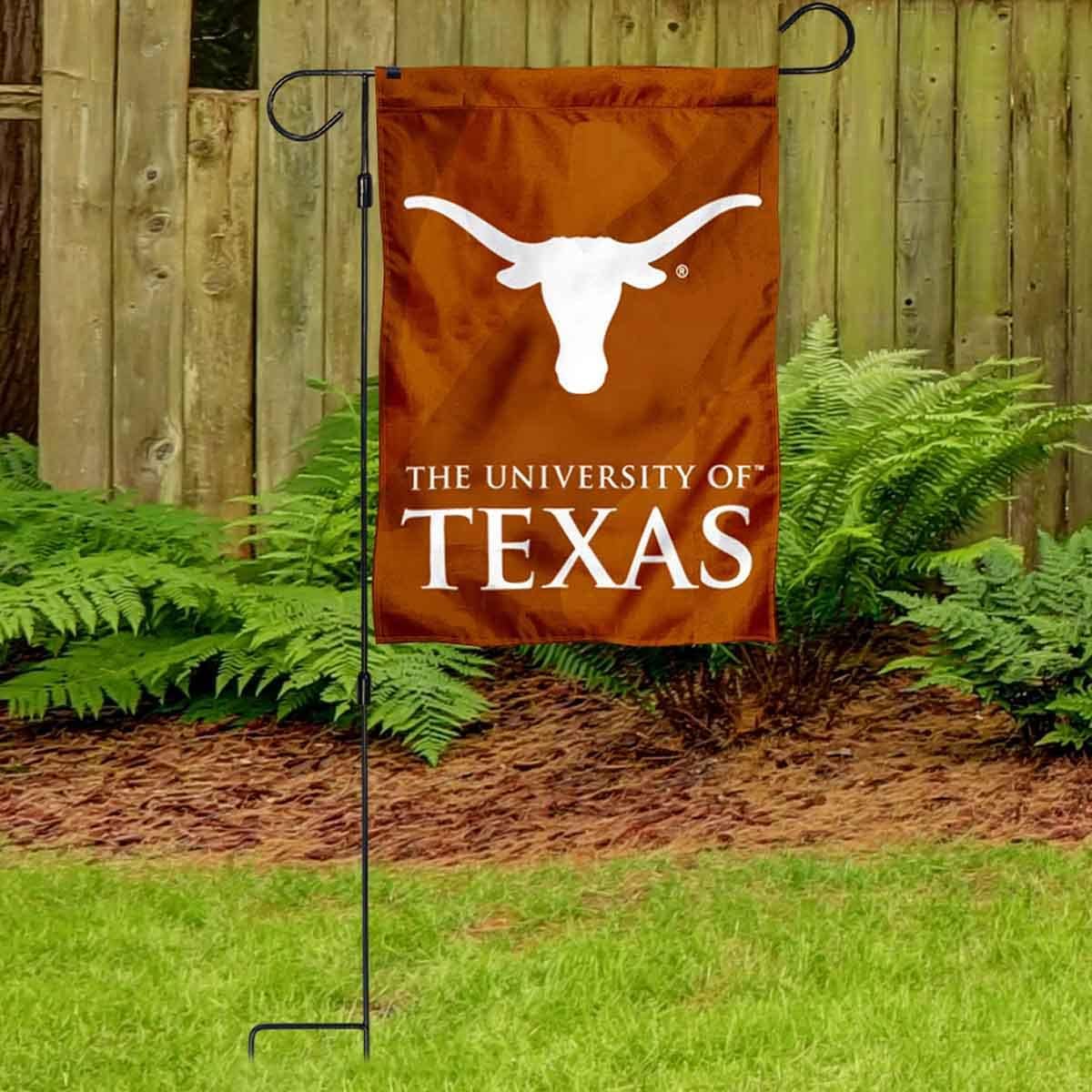 Texas Longhorns Wordmark Garden Banner Flag with Stand Pole Holder - Image 3