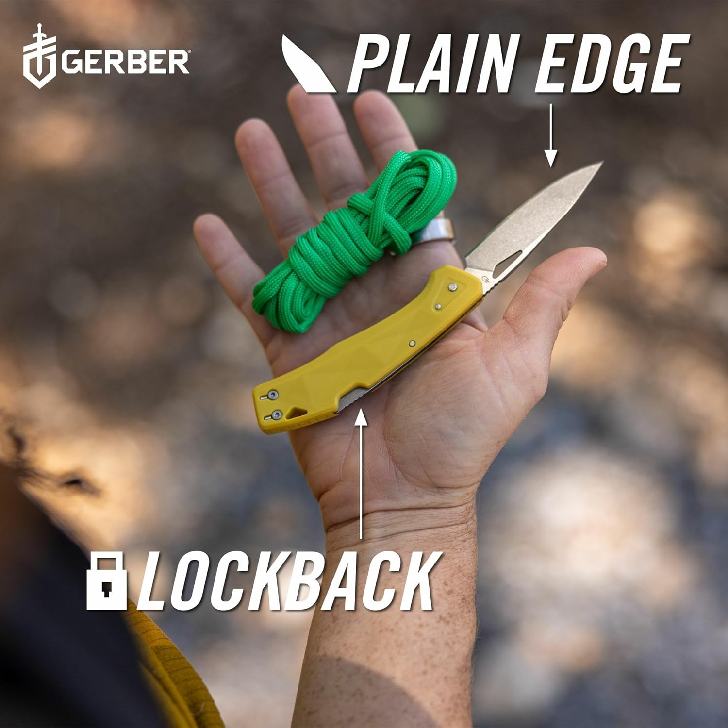 Gerber Gear LST - EDC Pocket Knife - Survival Tactical Tool for Travel, Camping & Outdoor Adventure - Lightweight & Compact Folding Knife - Stainless Steel Blade - Yellow