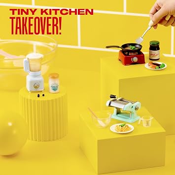 Mini Brands Really Works Magic Cook Kitchen Capsule Series 1 Waffle Maker & Blender Set by ZURU, Capsules of Miniature Real Working Kitchen Appliances, Non-Edible Collectible Toy Mystery Capsule