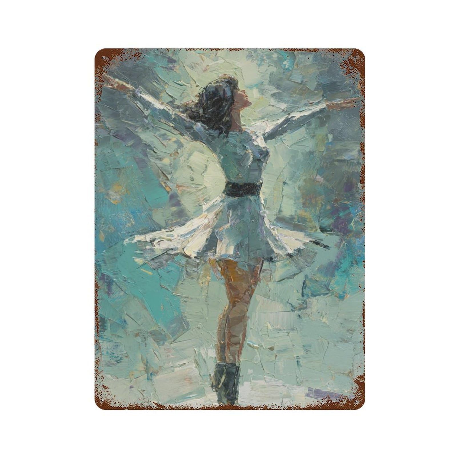 Dancing in The Rain Vintage Rust Metal Sign 15.7"x11.8", Shabby Chic Decor for Garage, Pub Or Kitchen