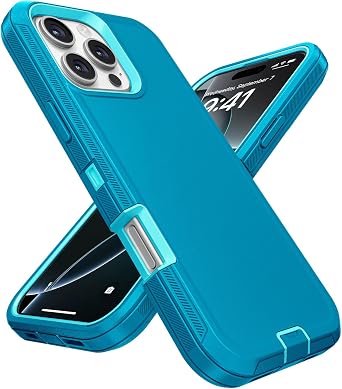 Jelanry Case for iPhone 16 Pro Max 5G 6.9-inch, Heavy Duty Rugged & Dual-Layer Shockproof Drop Proof Protection w/Port Anti dust Scratch Armor Back Cover Phone Cases for iPhone 16 Pro Max, Turquoise