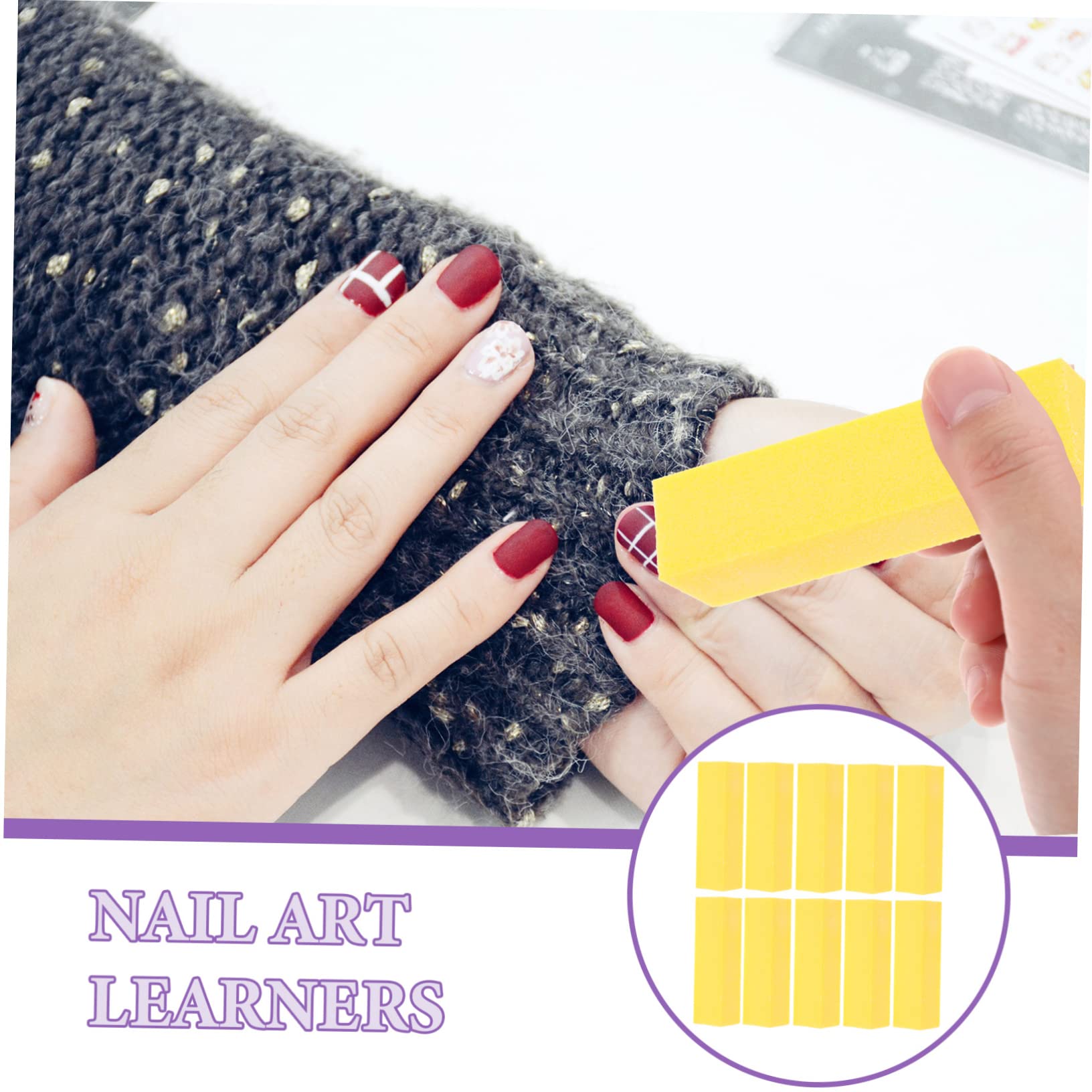 Housoutil 50 Pcs Bloque de parachoques de manicura gel para uñas manicura con de uñas esmalte de uñas Limas de bloque de lima de uñas profesional bloques para lijar uñas clavo