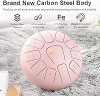 Vista 3 de Tambor de lengua de acero, 11 notas de 8 pulgadas, tambor de lengua C mayor de acero con bolsa, púas de dedos, mazos y libro de música