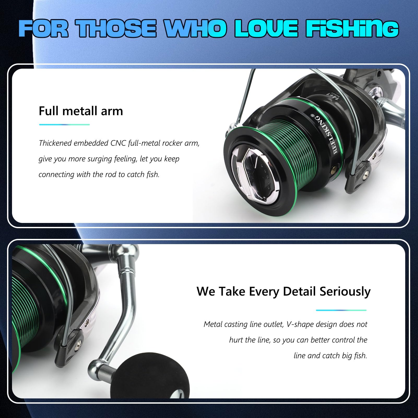 Spinnangelrolle für Salzwasser und Süßwasser, Metall-CNC-Schwenkarm-Angelrolle Hochtemperatur-Schmiedefaser-Eva 4,9:1 Übersetzung Ultra Smooth Ultra Light and Strong Forelle Barsch Karpfen