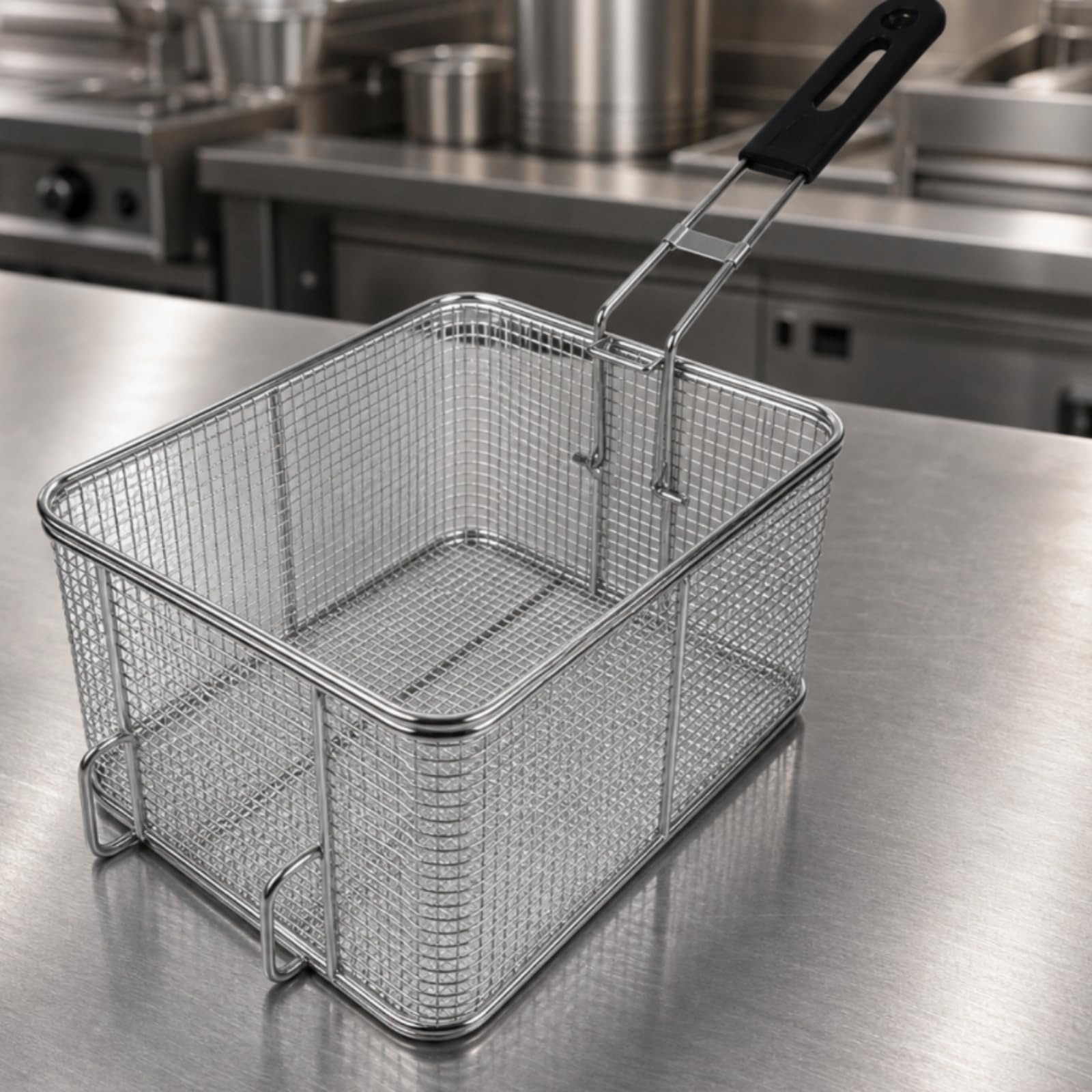 Cesta Freidora con Mango Antióxido, 27 25 13 Cm, 11 Litros Acero Inoxidable
