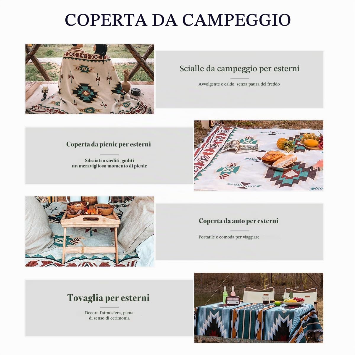 LumiSyne Coperta Azteca Navajo Coperte Plaid In Cotone Intrecciato Con Nappina Stile Etnico Tribale Motivo Geometrico Reversibile Decorativo Coperta Da Tiro Per Letto Divano Arazzo Tovaglia Tappeto