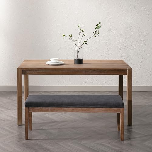 Miniatura 8 de chairus Banco de entrada tapizado de lino, banco de mesa de comedor, banco de zapatos de granja, asiento para pasillo, dormitorio, extremo de la