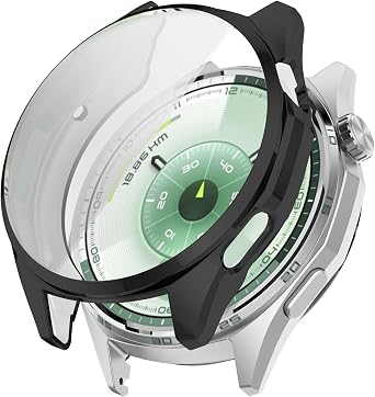MOTONG Compatible with Huawei Watch GT 6 Case Cover - Full Coverage TPU Protective Case Cover Compatible with Huawei Watch GT 6 46mmBlack