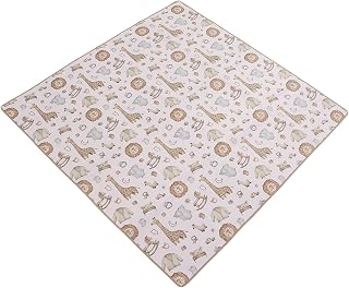 Splat Mat, High Chair Mat for Floor Washable Portable Picnic Floor Feeding Table Cloth Cartoon Animal Pattern Baby Washable Spill Mat Baby Floor Mat for Home, 43.3x43.3in