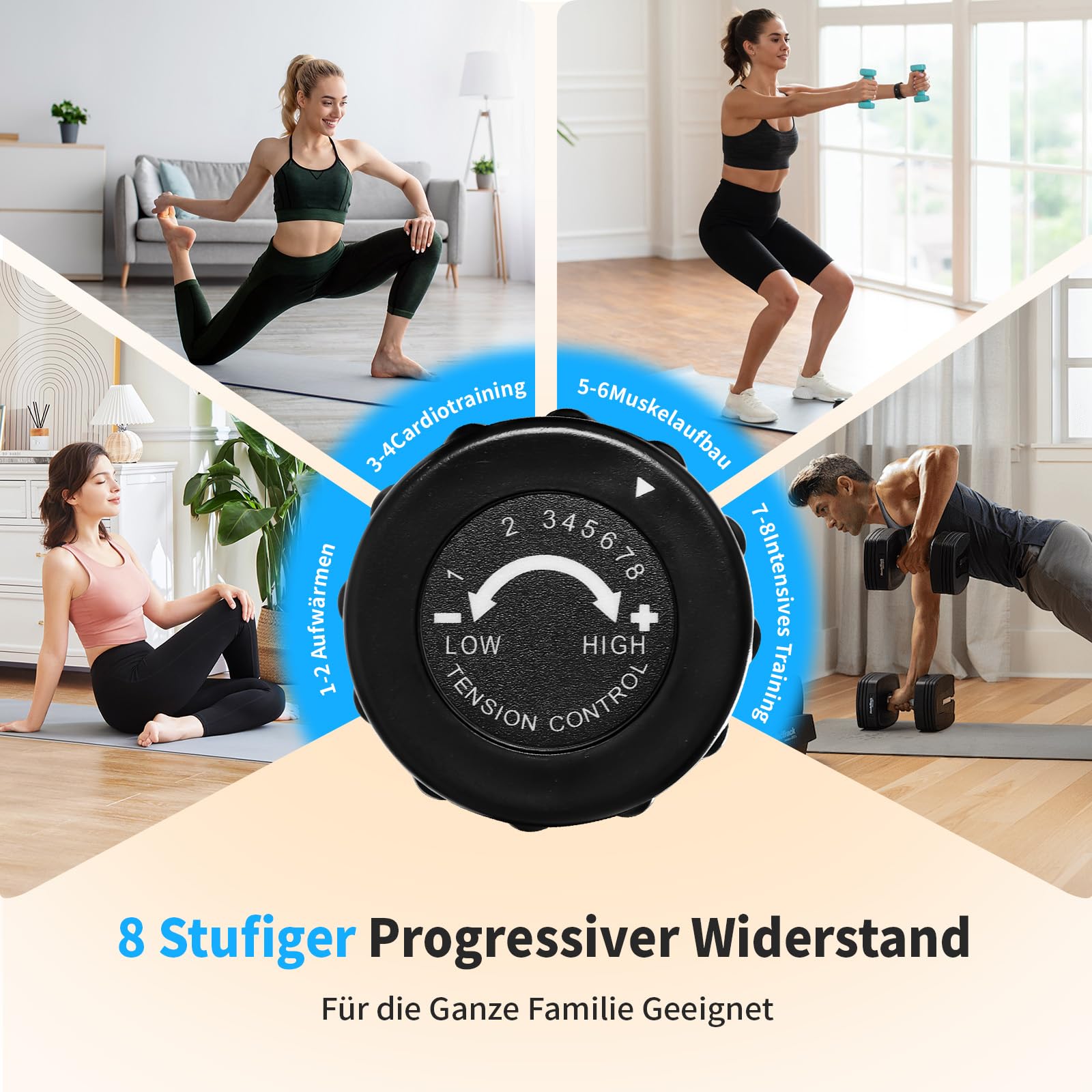 ISE Liegeergometer für Zuhause mit 8 verstellbaren Widerstandsstufen, Heimtrainer Fahrrad mit Pulssensoren und LCD-Display, Liegerad Heimtrainer mit verstellbarer Rückenlehne