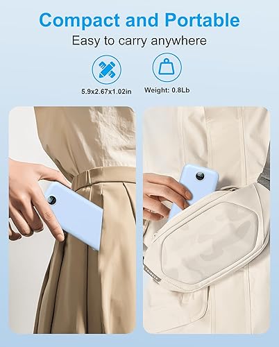 Miniatura 7 de Cargador portátil con cables integrados y enchufe de pared, cargador de batería USB C de 12000 mAh 22.5 W, carga rápida con pantalla LED, batería