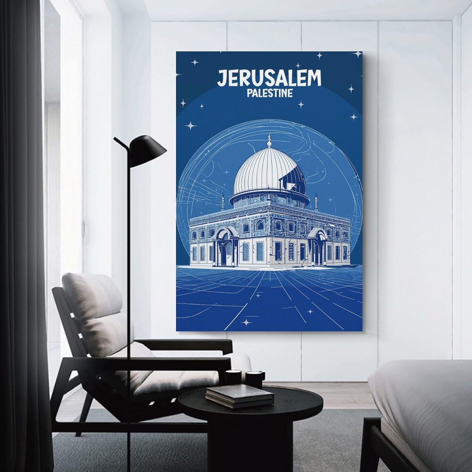 Junmoney Unframe-Style-6 Canvas Art Print Jerusalem Palestine Design, 16X24inch(40X60cm), For Contemporary Homes, Apartments Or Offices, Decorative Canvas Decor For Home Updates