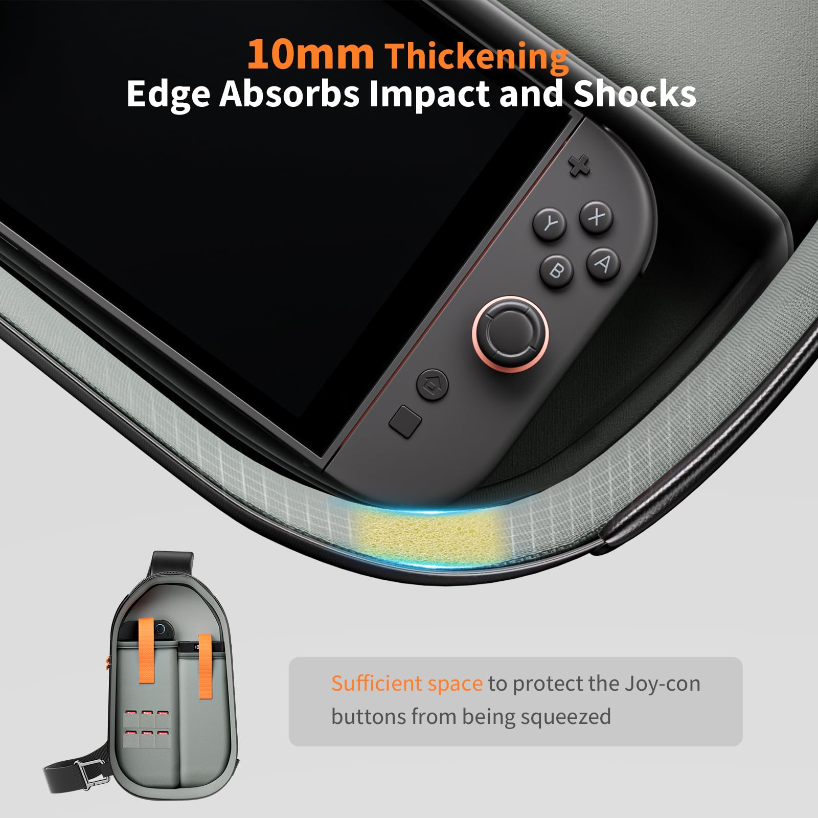 COOWPS Bolsa para Nintendo Switch 2/Switch OLED/Steam Deck/PS Portal, Gran Espacio, Elegante Bolsa con Carcasa Dura EVA, Borde de Forro Grueso, protección Completa, Estuche de Viaje para Switch 2