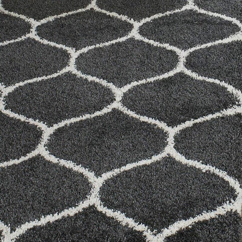 Image of Carpet for Living Room 5X7 FEET Modern Soft Shaggy Carpet Thick, Fluffy & 2 inch Pile Shag Rug for Your Kids Room, Bedroom & Livingroom (Gray White)