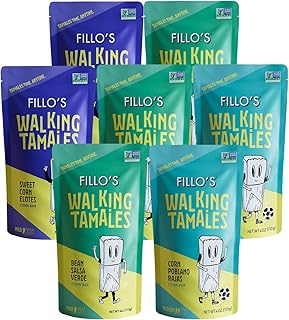 Fillos Walking Tamales Mild, Savory Ready To Eat Meals, Microwaveable Meal, Gluten Free and Preservative Free 7 Pack with Mild Tamales Lunchables