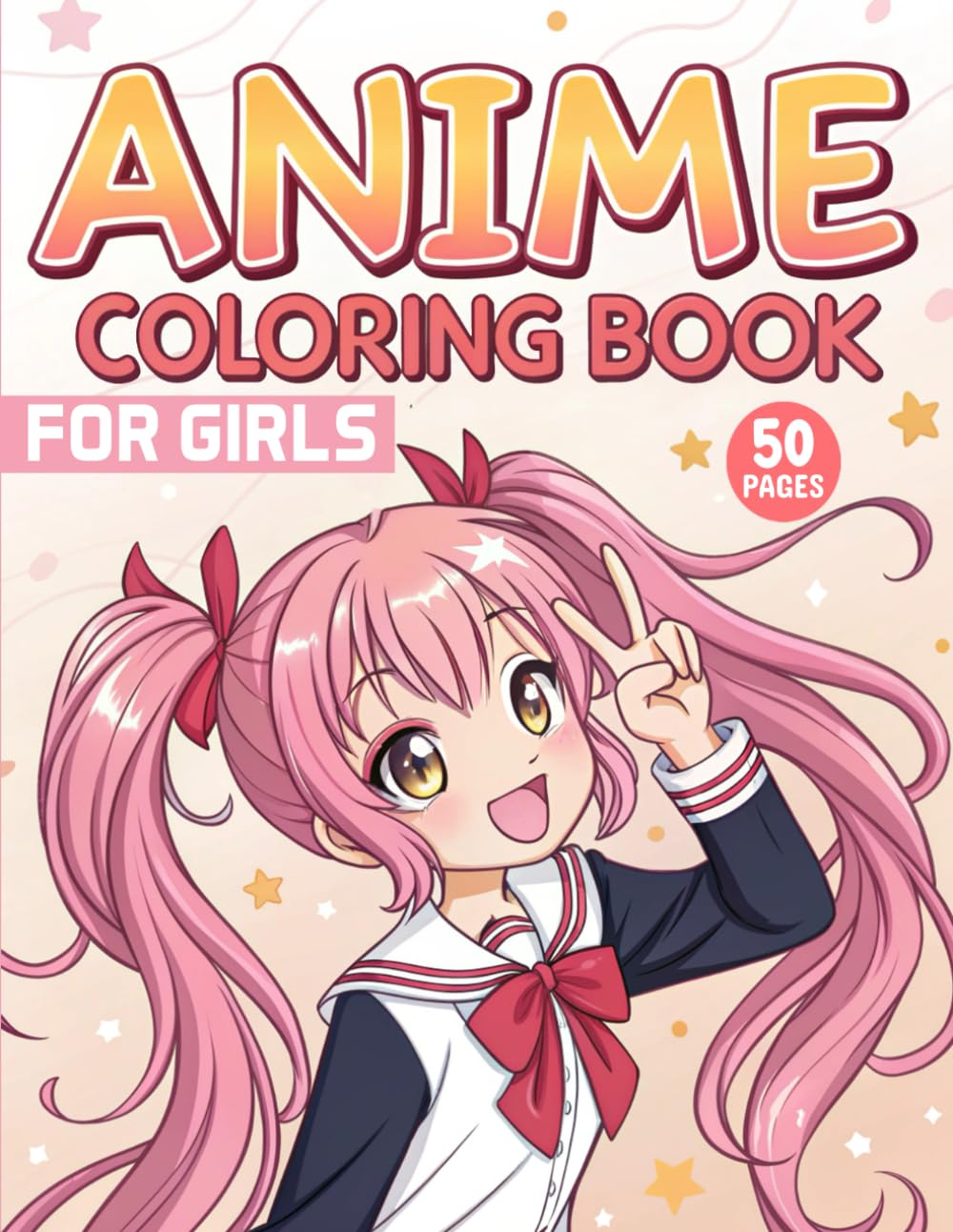 Anime Coloring Book For Girls: 50 Pages of Japanese Anime Characters, Kawaii Girls in Fashion Styles, And Manga Art To Color For Teenagers and Adults