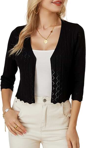 GRACE KARIN Vrouwen Zomer Casual Open Front Vesten 3/4 Bell Sleeve