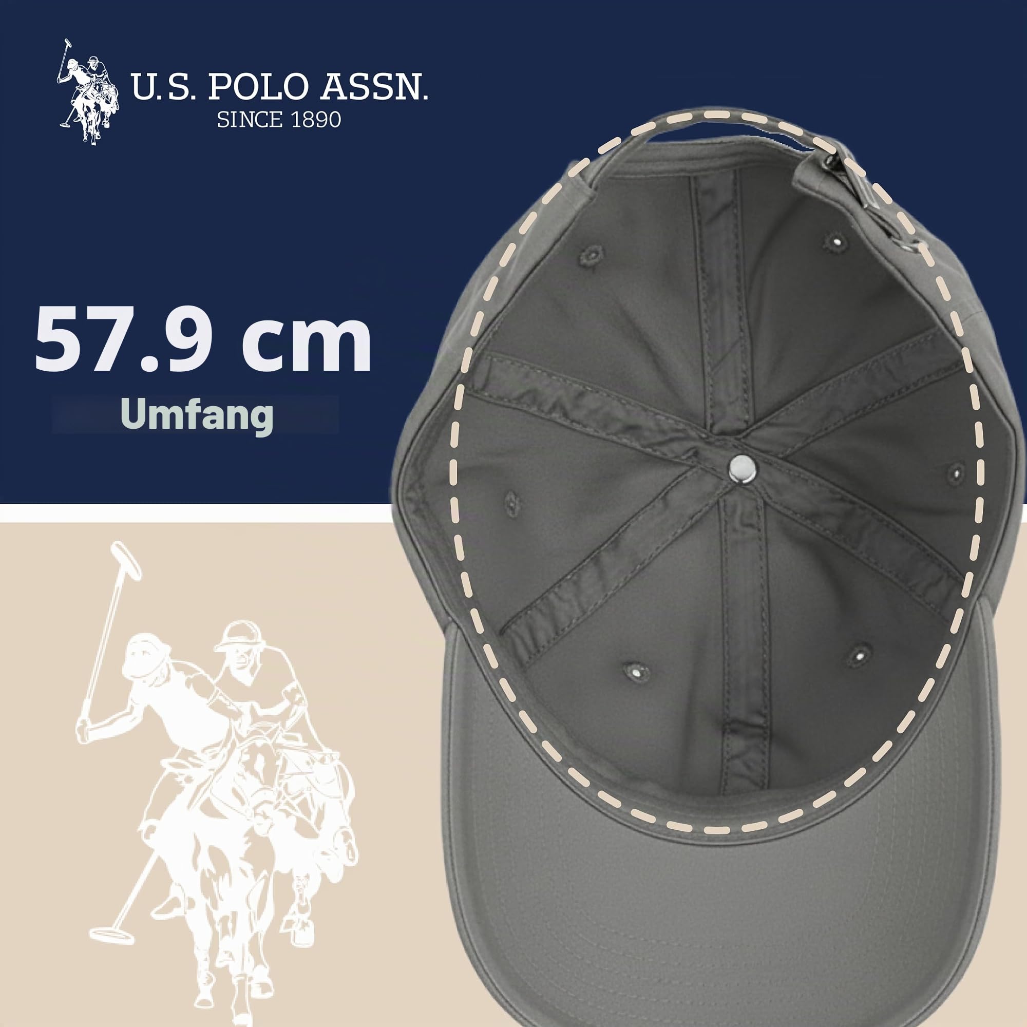 Der amerikanische Polo Assn. Kleine Polo Pony Logo Baseballmütze, 100% Baumwolle, verstellbare Kappe