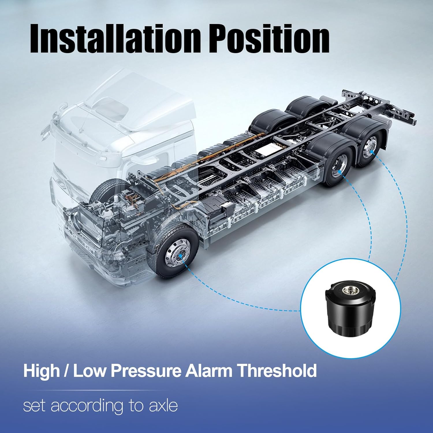 Trailer RV Tire Pressure Monitoring System with 6 Sensors, Large Screen 6 Alarm Modes Solar/USB Charge TPMS with Signal Repeater(150ft Sensing Distance), Real-Time Display Pressure&Tempereture