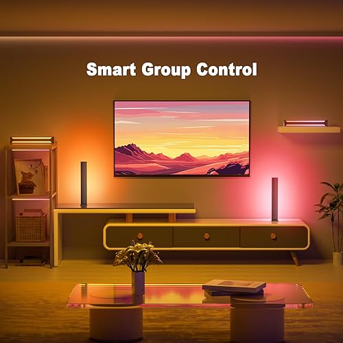 Miniatura 2 de bedee Barra de luz LED inteligente 2 paquetes de barras de luz RGB 16 millones de colores que cambian de color, sincronización de música, control de