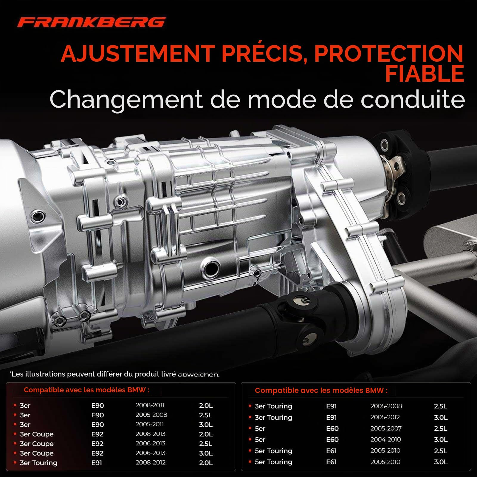 Frankberg moteur de boîte de transfert Compatible avec Série 5 Break E61 Série 3 Break E91 Série 5 E60 Série 3 Coupé E92 Série 3 E90 Remplacer# 27107613153 | Compatible avec: Coupé Série 3 E92, Série 3 Touring E91, Série 3 E90, Série 5 E60, Série 5 Tourin