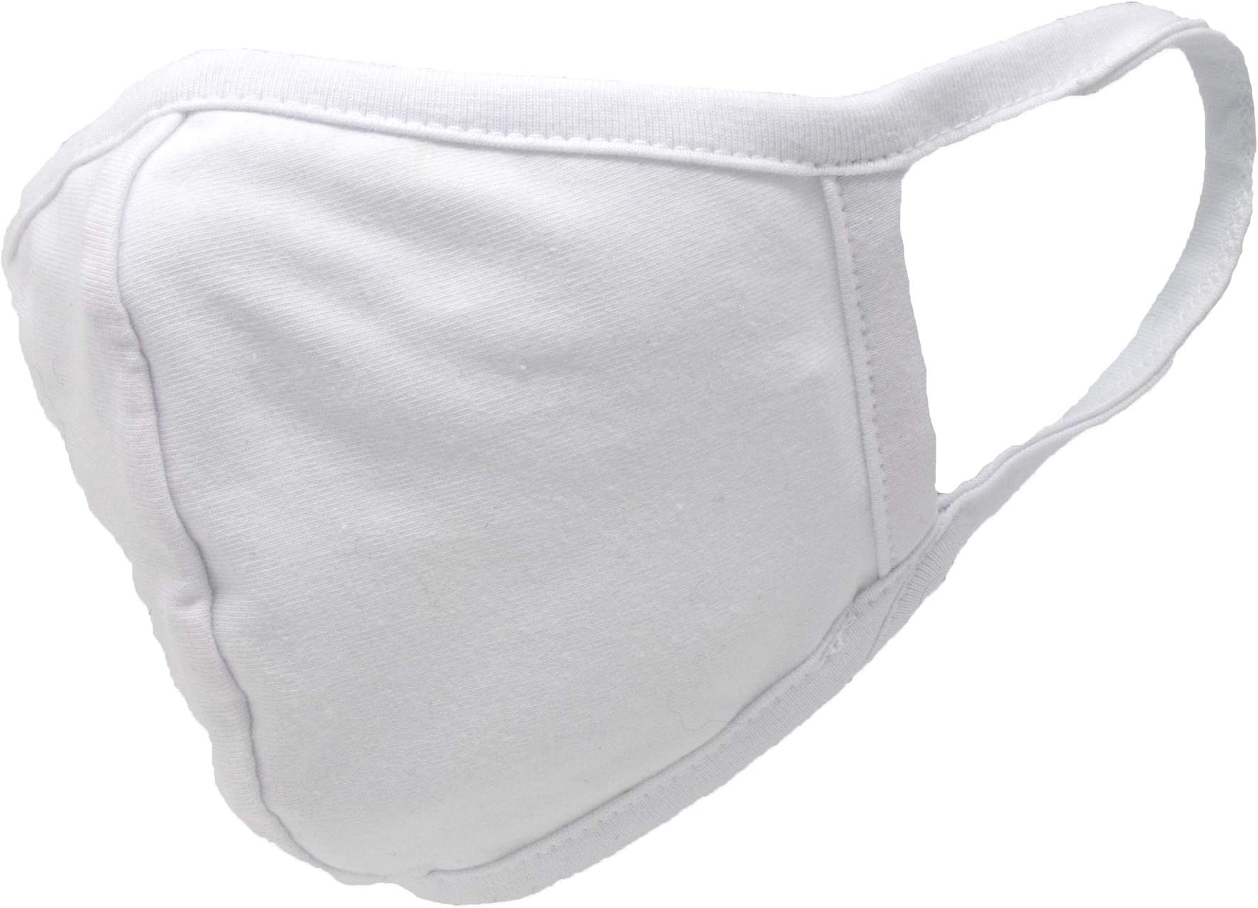 Buttonsmith White Adult Cotton Face Mask - Adult Small