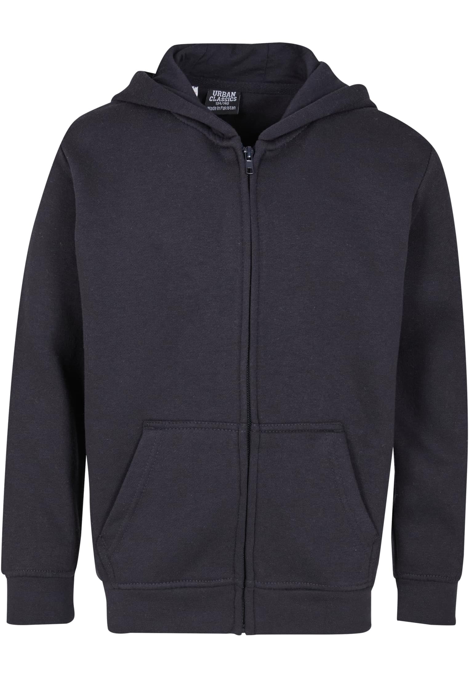 Urban Classics Basic Essential Zip Hoody Kapuzenjacke – Regular Fit, Reißverschluss & Kängurutasche in Marine (158-164)
