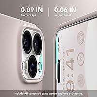 Vista 539 de GONEZ Funda de silicona para iPhone 15 Pro Max, compatible con Magsafe, protector de cámara + protector de pantalla, forro de microfibra suave Negro