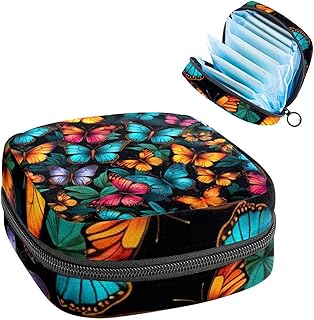Sanitary Napkin Storage Bag for Feminine Pads, First Period Kit for Women, Butterfly Portable Menstrual Period Sanitary Pouch