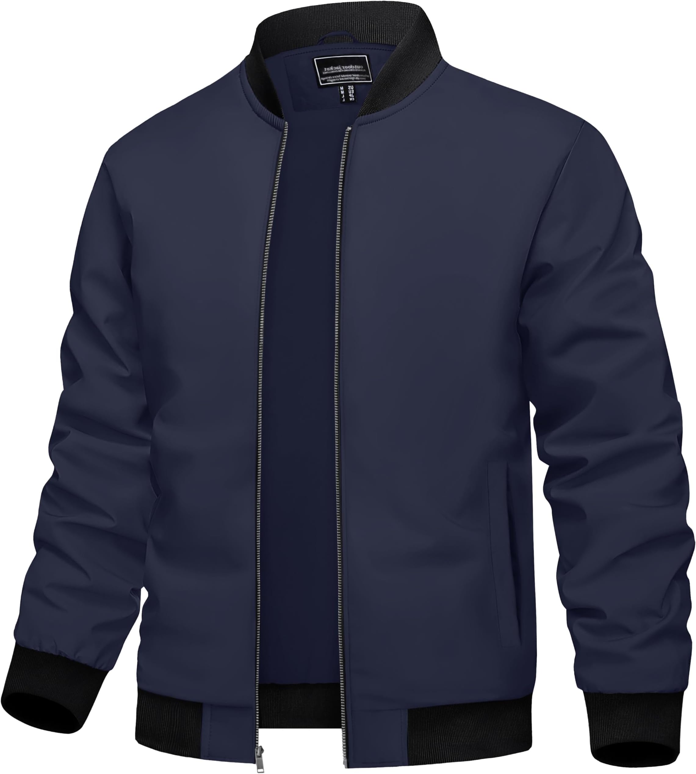 Men's Bomber Jackets Autumn Lightweight Jacket Smart Casual Outdoor Sports Windbreaker Coat with Pockets