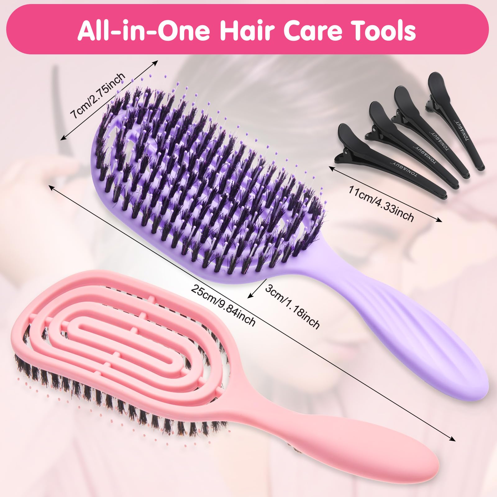 Lictin Detangling Brush for Women Men & Children, Does Not Pull on Hair - Image 3