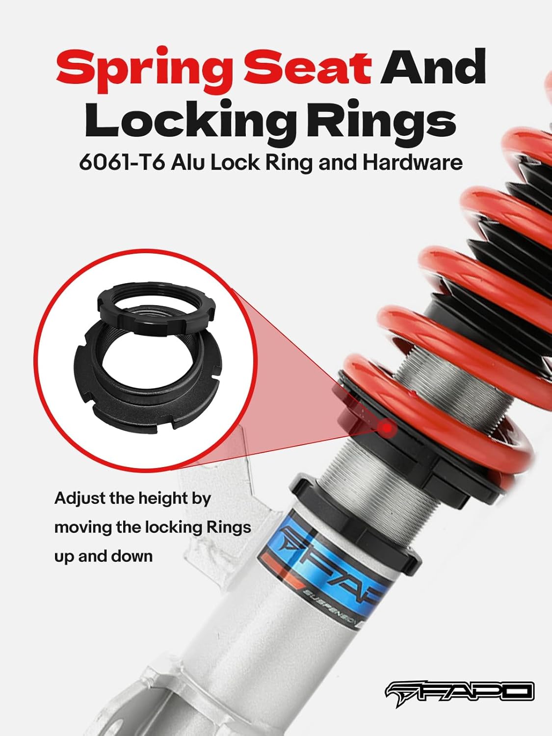 FAPO Coilover for Chevrolet Cobalt 2005-2010, for Chevrolet HHR 2006-2010, for Pontiac G5 2007-2009 Adjustable Height Mono-Tube Shock Suspension Strut Lowering Kits